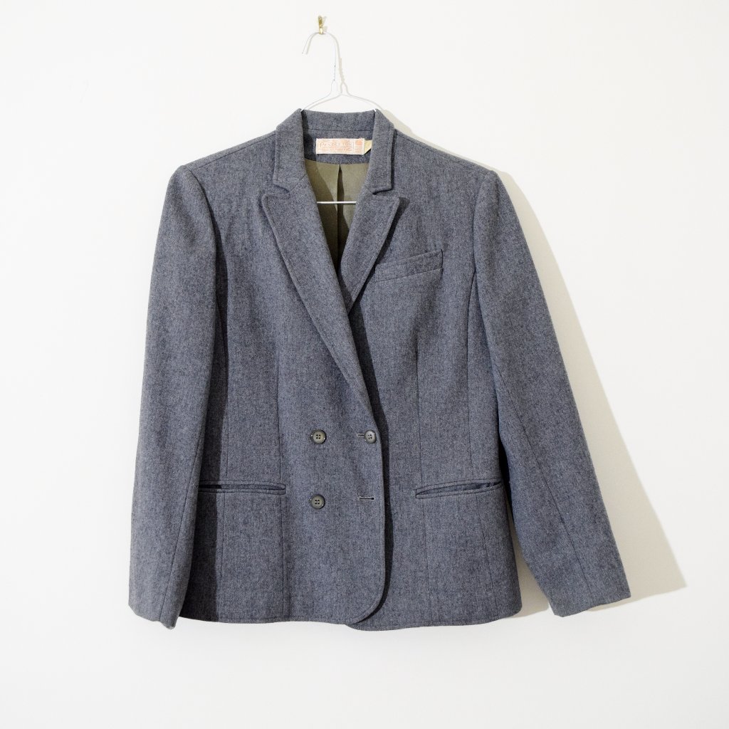 Pendleton Vintage Grey Wool Blazer Jacket Coat | Size S